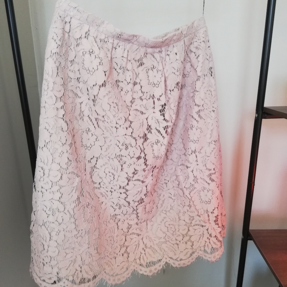 Blush Skirt Lace Overlay
